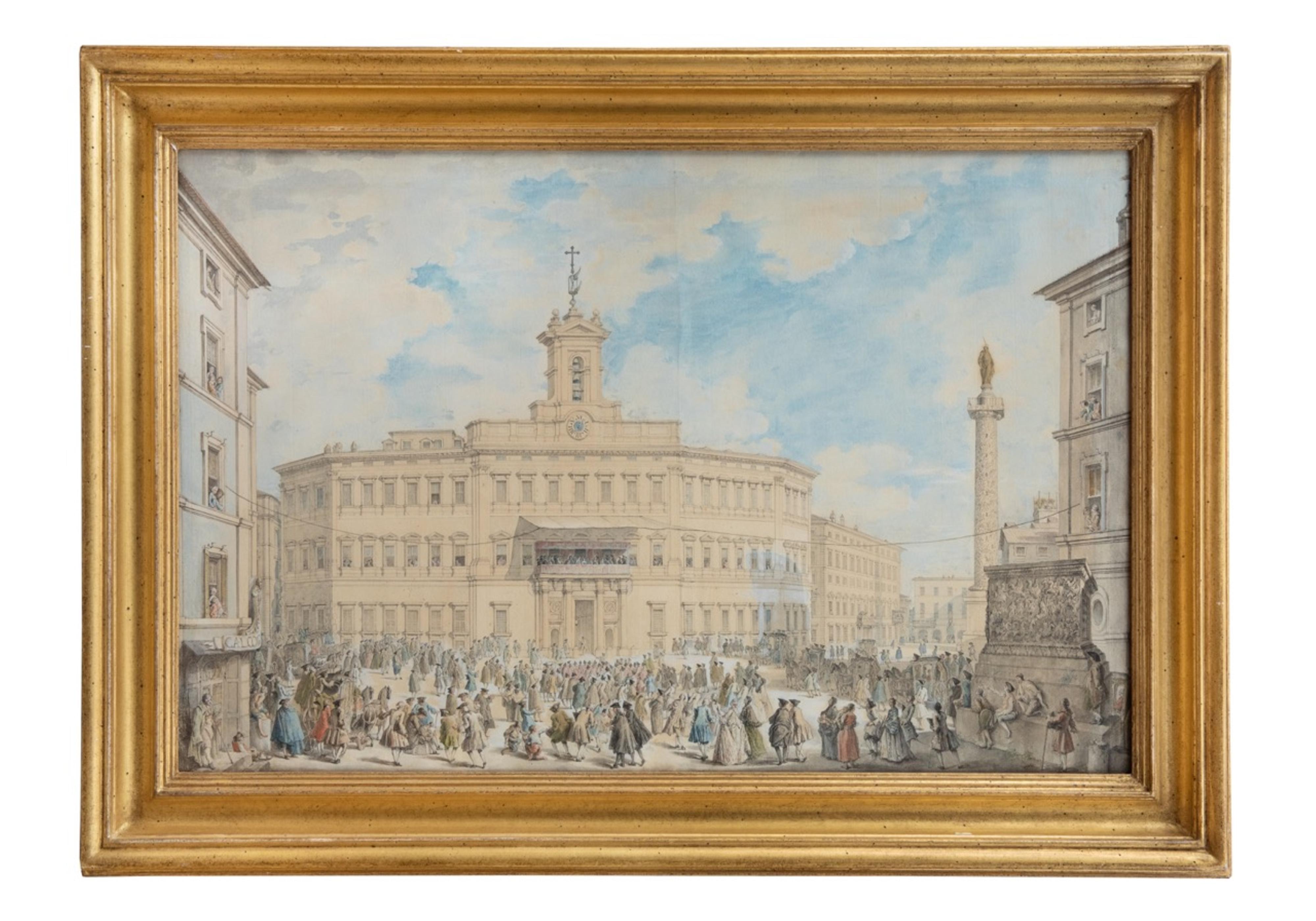 (Giovanni Paolo Panini (1695 - 1769), The Lottery at Piazza Montecitorio, Rome)
